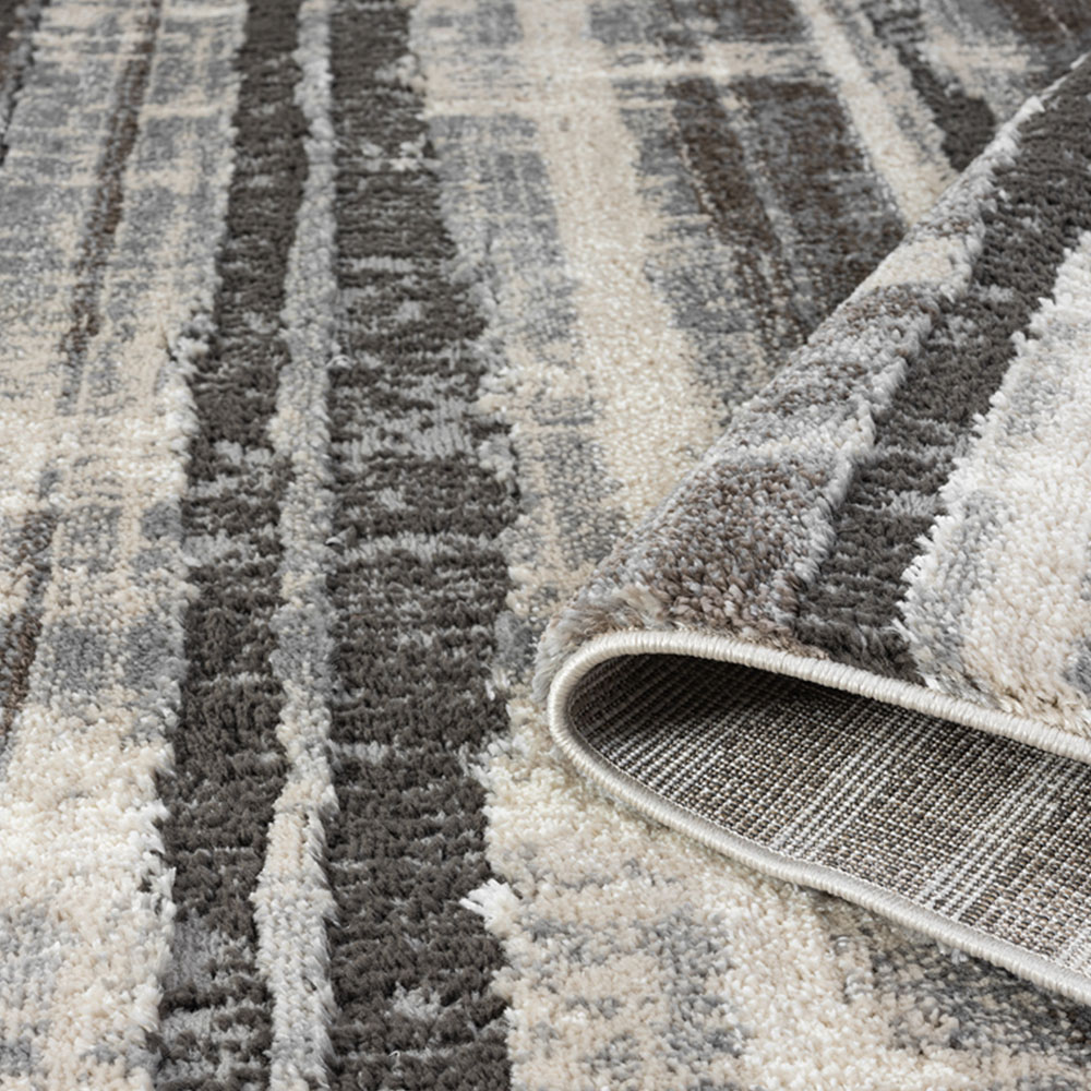 Desire Rugs Eleanor Grey Striped Embossed Rug 80 x 150cm Image 3