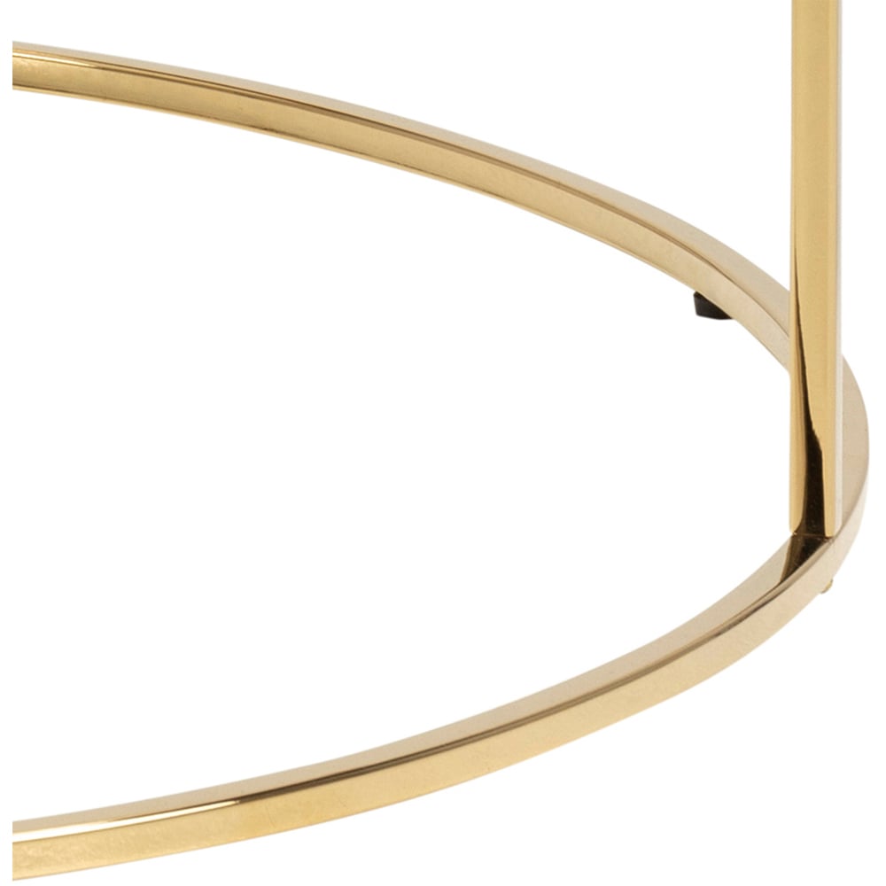 Florence Bolton White Marble Glass and Gold Round Coffee Table Image 6