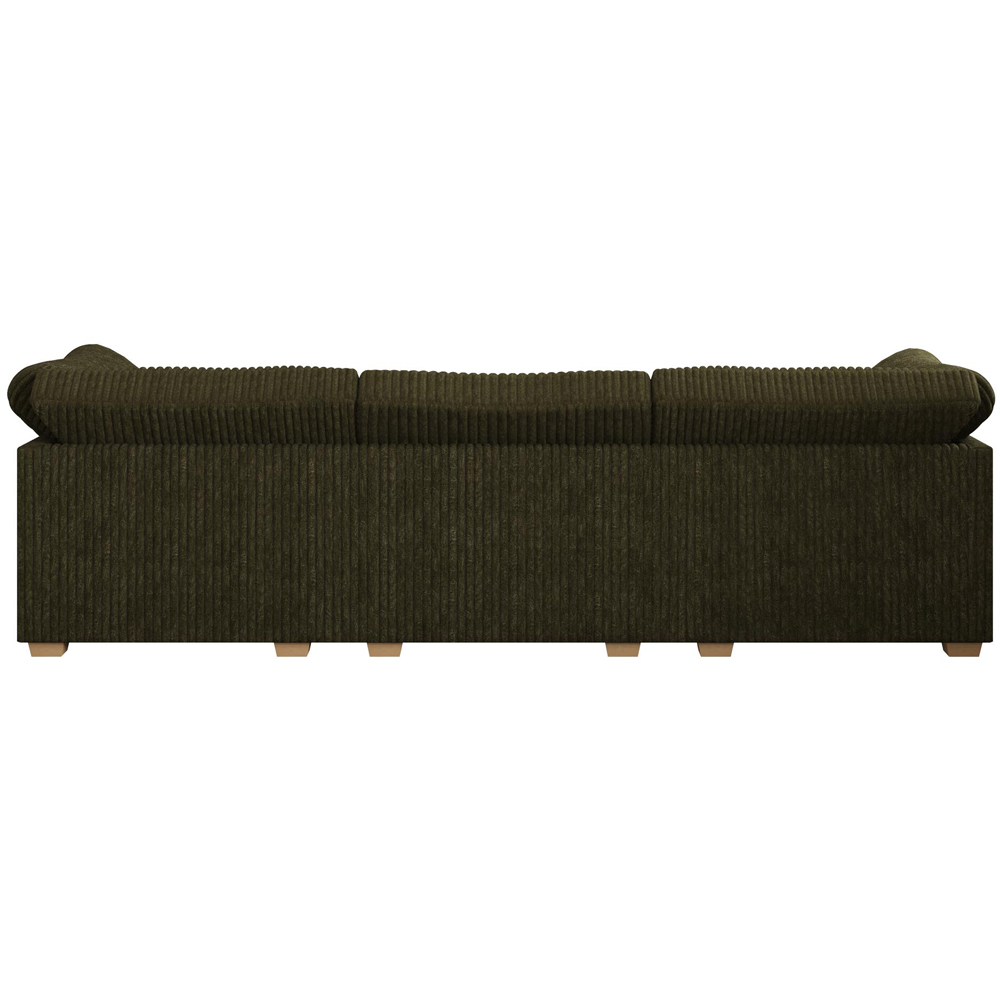 Nestle 5 Seater Sage Plush Faux Fur Fixed Back U-Shape Sofa Image 5