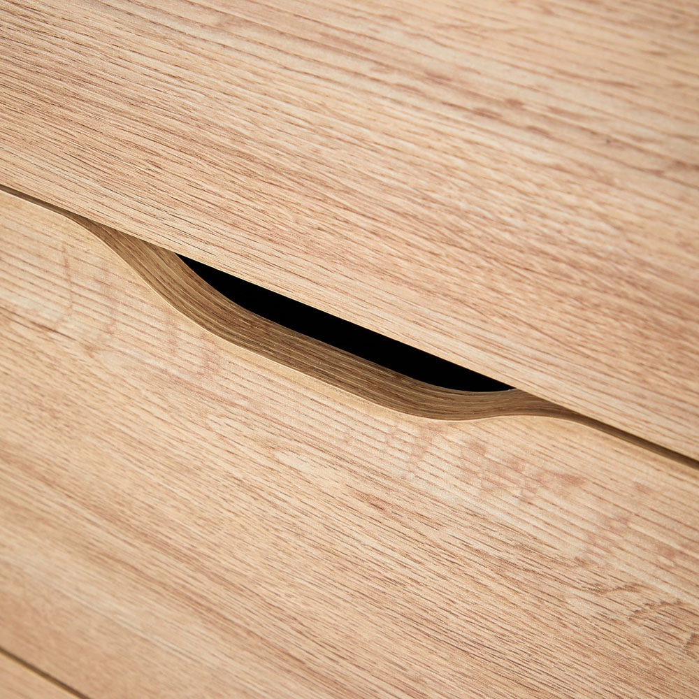 Home Source 5 Drawer Rustic Effect Tall Chest of Drawers Image 3