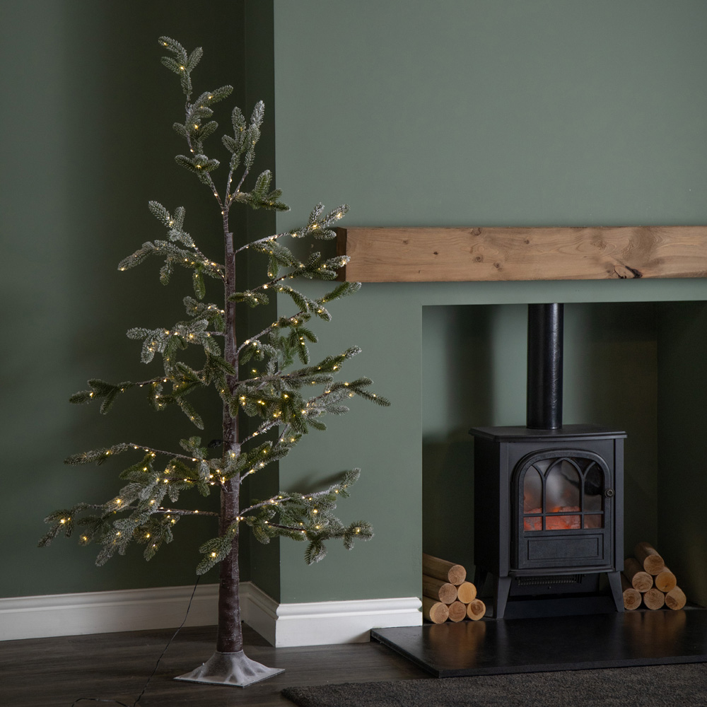 Samuel Alexander 240 Warm White LED Green Snowy Noel Pre-Lit Artificial Christmas Tree and Stand 5ft Image 2