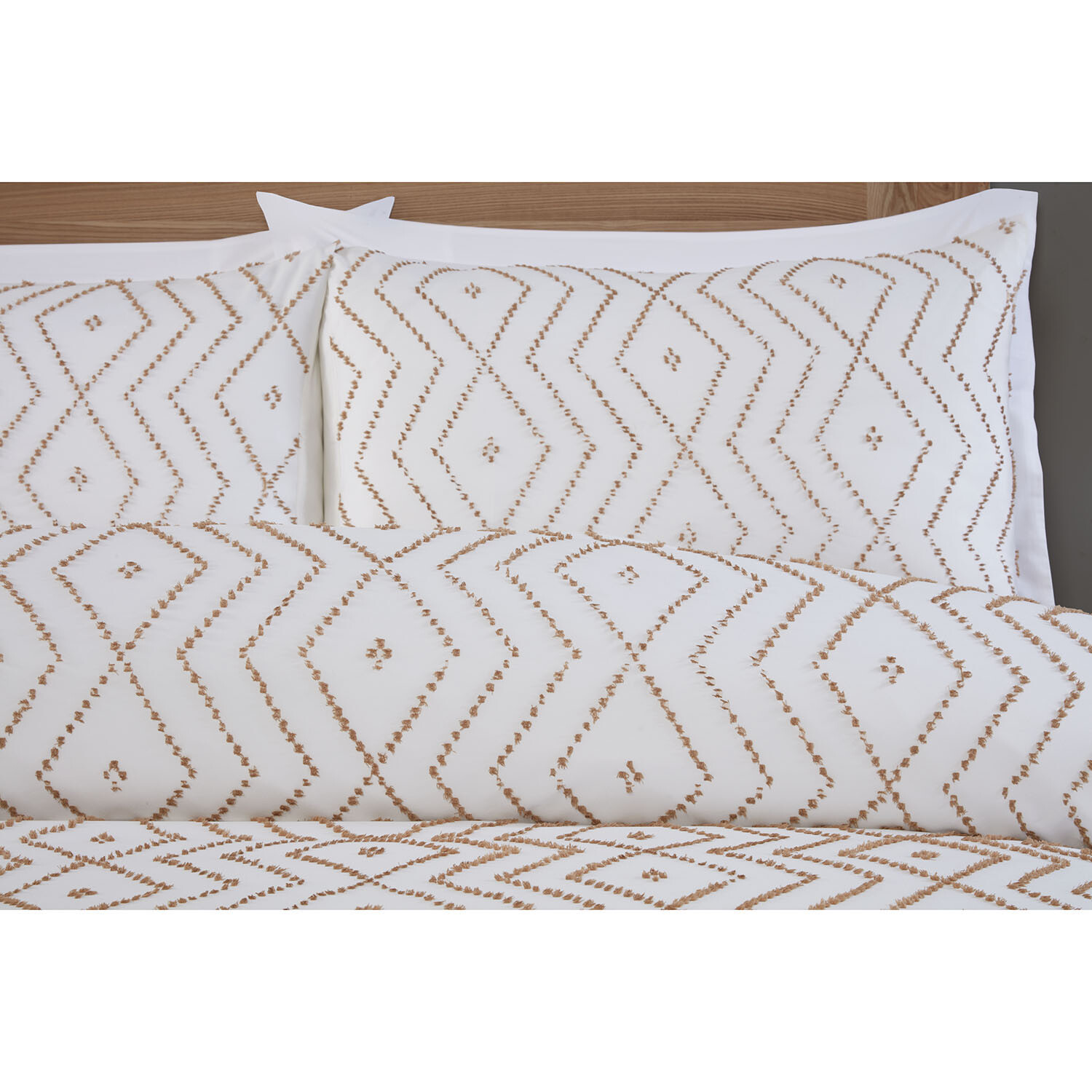 Kasiya Geo Duvet Set - Natural and White / Single Image 2