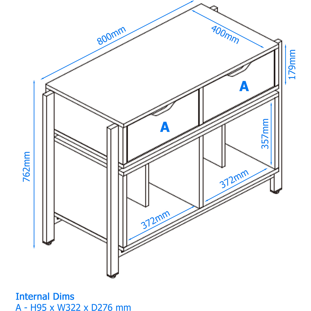 Dorel Louisiana 2 Drawer Warm Oak Turntable Stand Image 7
