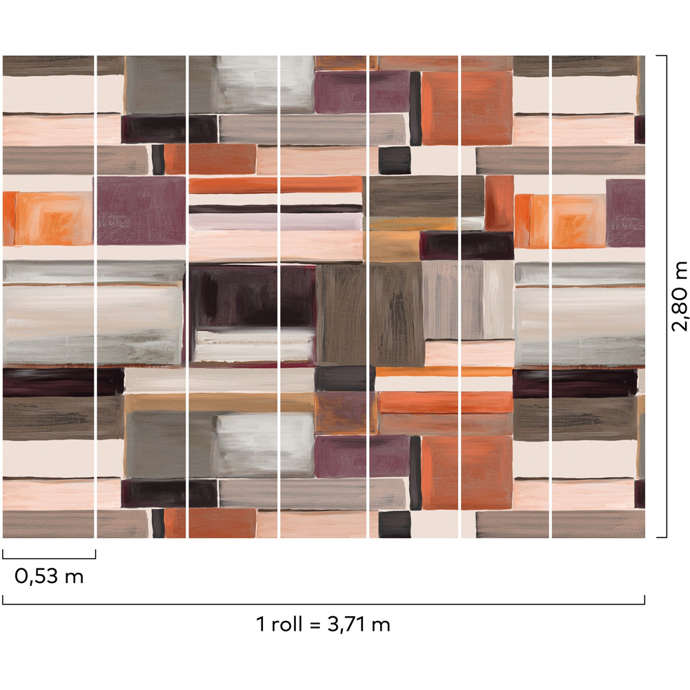 Grandeco Color Blocks Multicolour 7 Lane Wall Mural Image 3