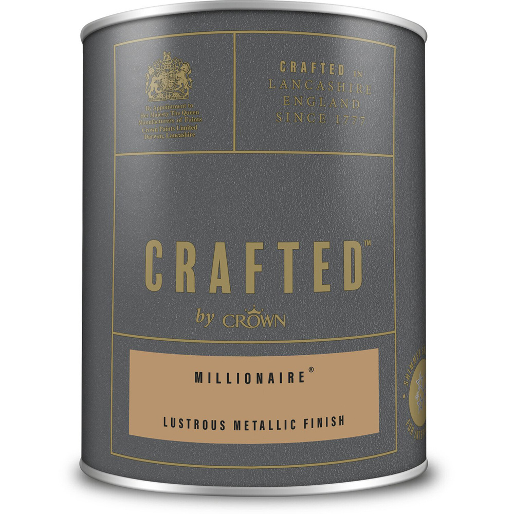 Crown Crafted Walls Wood & Metal Millionaire Lustrous Metallic Shimmer Emulsion Paint 1.25L Image 2