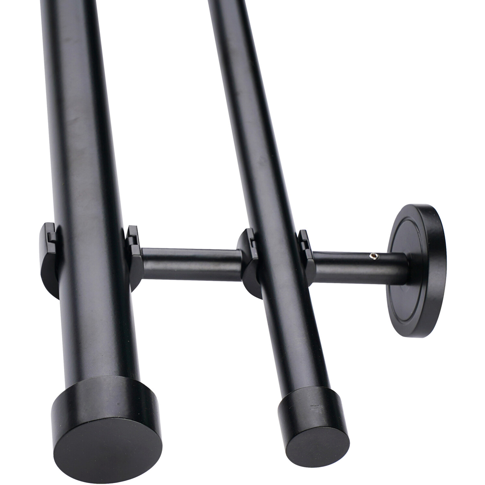Double Layer Curtain Pole Black 170-300cm Image 5