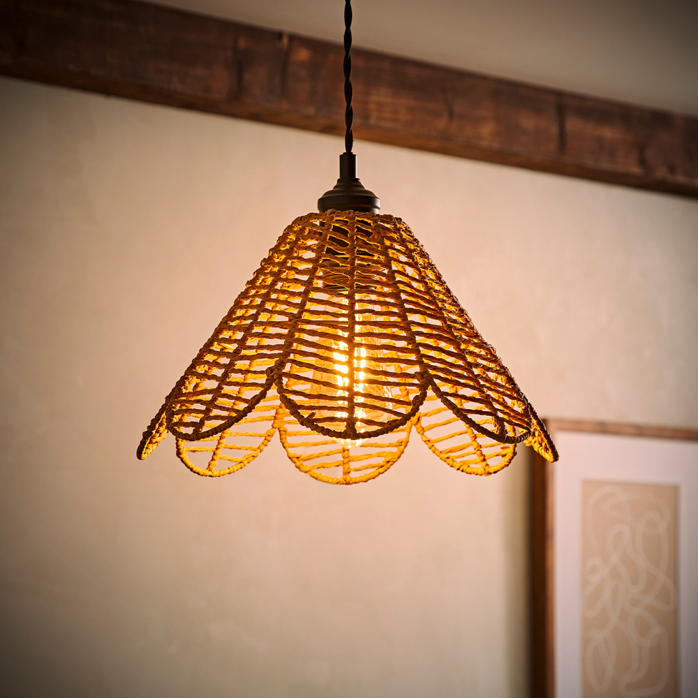 ValueLights Vine Natural Rattan Flower Pendant Lamp Shade Image 2