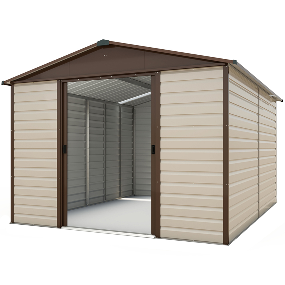Yardmaster 10 x 12ft Deluxe Metal Shiplap Apex Storage Shed with Floor Support Kit Image 1