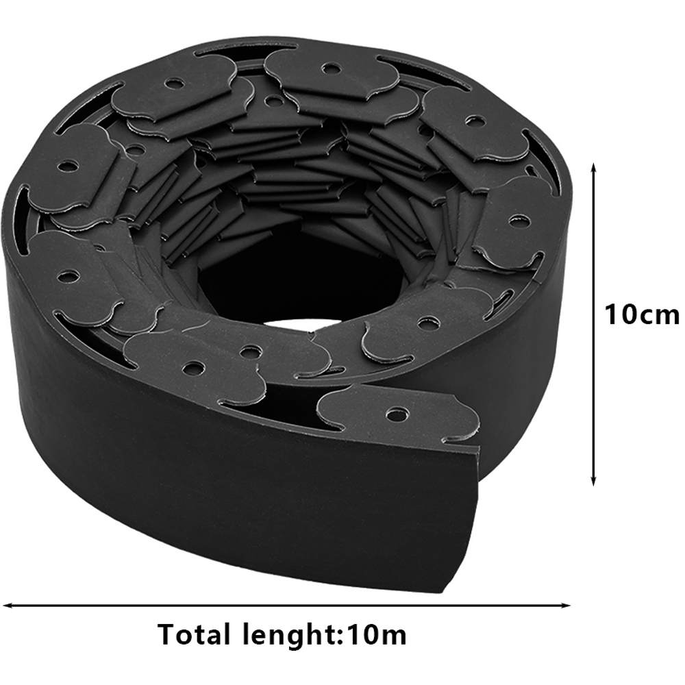 Living and Home 32ft x 10cm Black L Shaped No Dig Lawn Edging Image 8