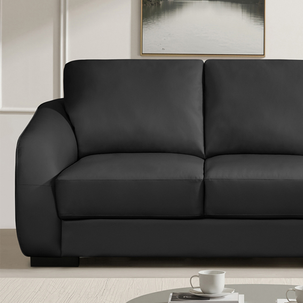 Artemis Home Brandon 2 Seater Black Bonded Sofa Image 2