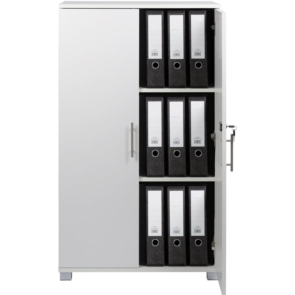 MMT Furniture Designs 2 Door White Lockable Tall Filing Cabinet Image 3
