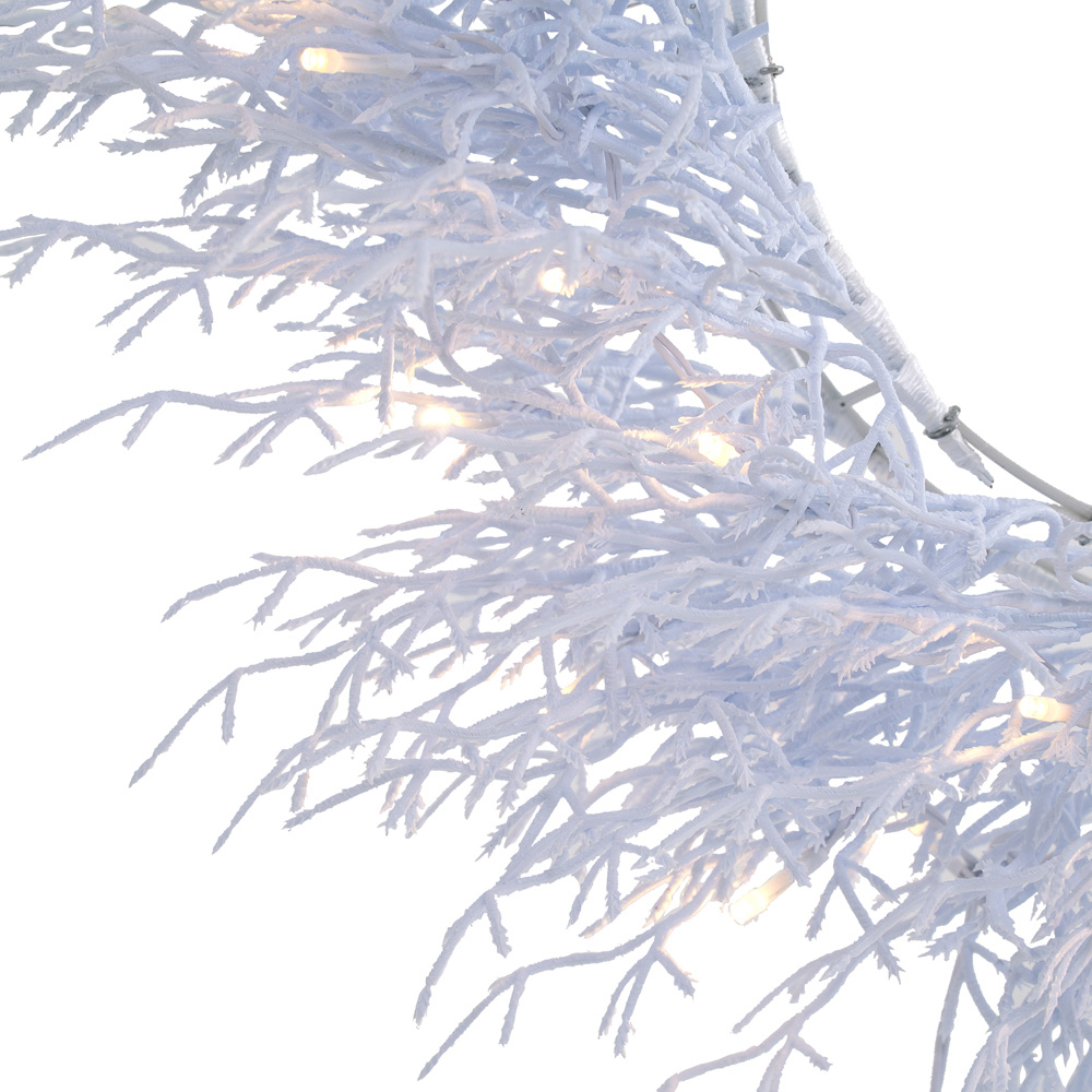 Festive Christmas 50 Warm White LED Arctic Snowdrift Christmas Wreath 60cm Image 4