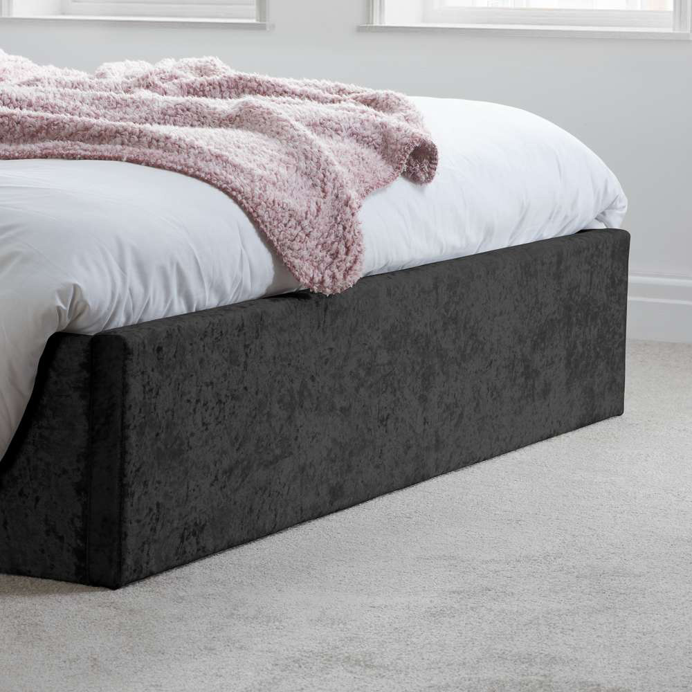 Berlin Small Double Black Crushed Velvet Ottoman Bed Image 7