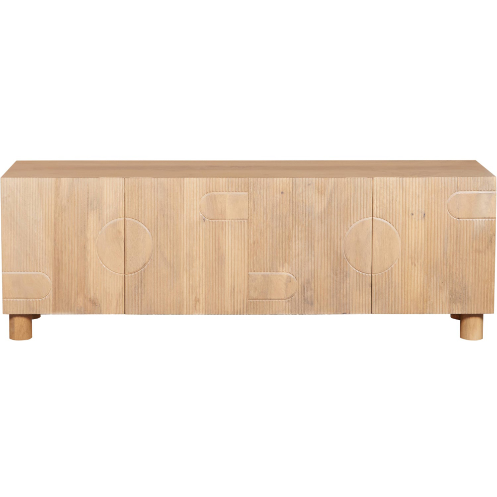 IH Design Ajmer 4 Door Solid Wood Large Low Board TV Cabinet Image 2