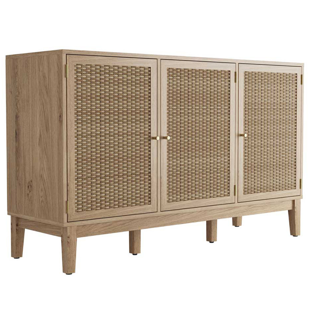 Bordeaux 3 Door Oak Effect Large Sideboard Image 2
