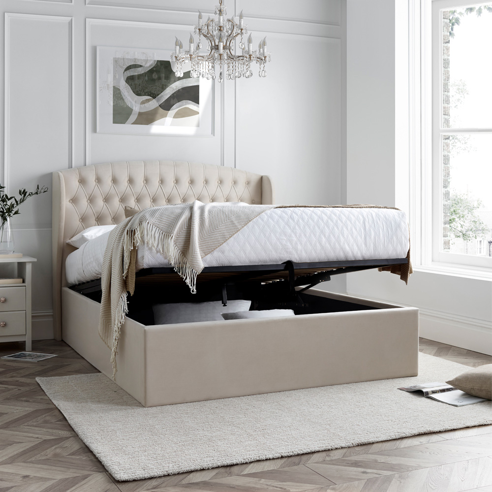 Bedmaster Warwick Double Warmstone Velvet Ottoman Bed Image 6