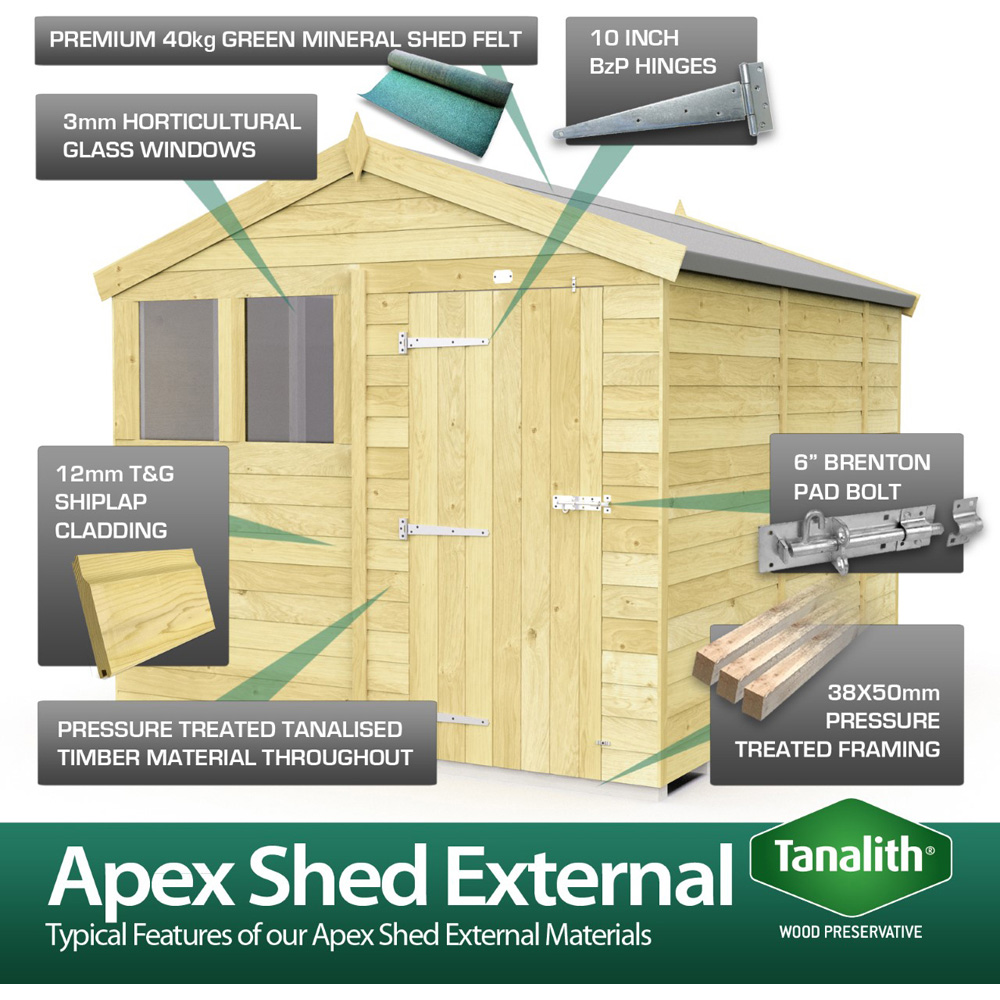 DIY Sheds 5 x 13ft Tongue and Groove Timber Apex Garden Shed Image 8