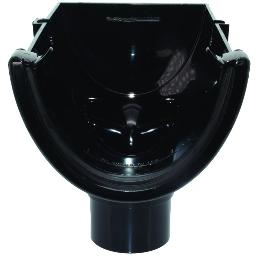 FloPlast Deepflow Hi-Cap Gutter Stopend Outlet Black 115 x 75mm Image 2