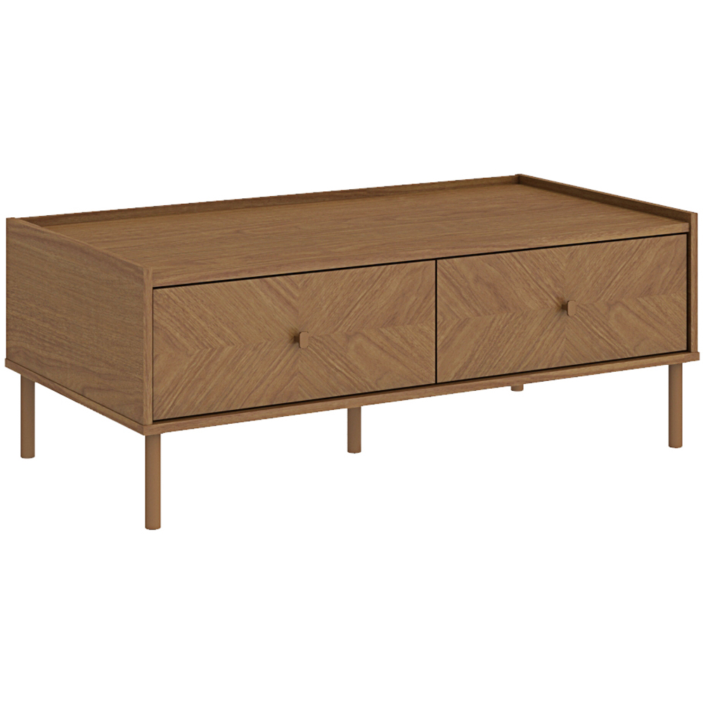 Kudl Summer 2 Drawer Light Oak Coffee Table Image 2