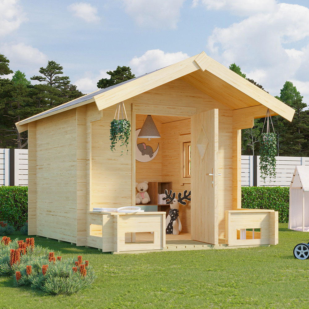 Norland Pinocchio 7.2 x 8.6ft Kids Wooden Playhouse Image 2