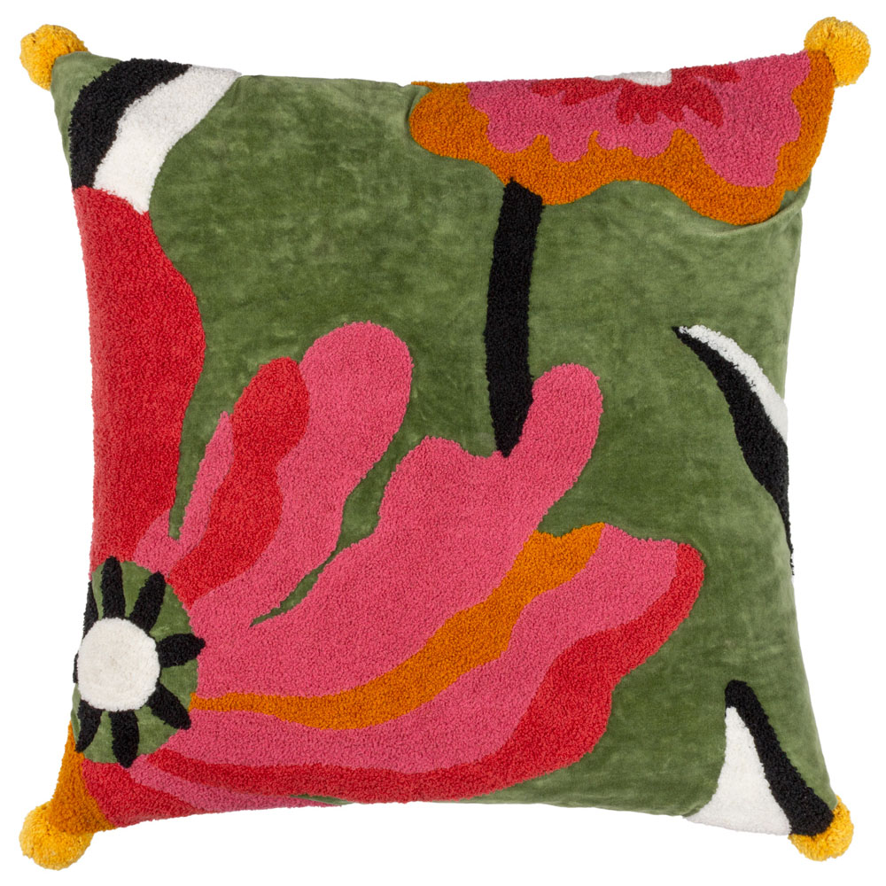 furn. Poppy Multicolour Embroidered Cushion Image 1