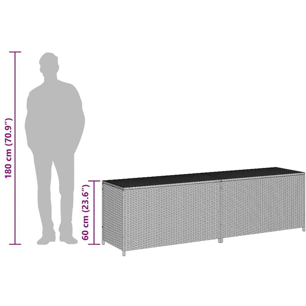 Walplus 200 x 50 x 60cm Brown Poly Rattan Garden Storage Box Image 8