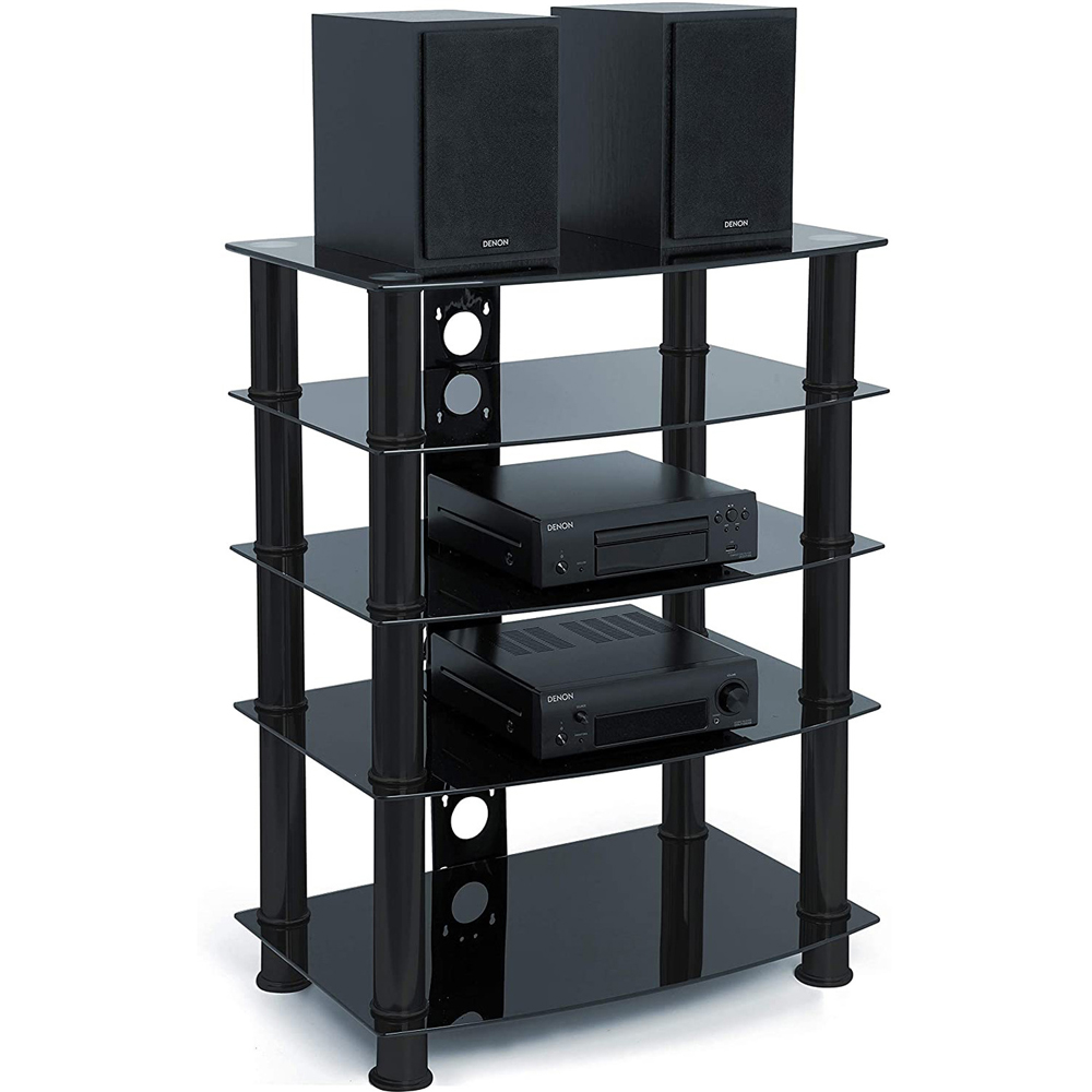 Centurion Supports Galago 5 Shelf Black Multimedia Unit Image 2