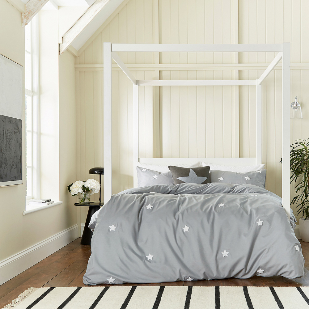 Helena Springfield Tufted Star Single Grey Reversible Duvet Set Image 4
