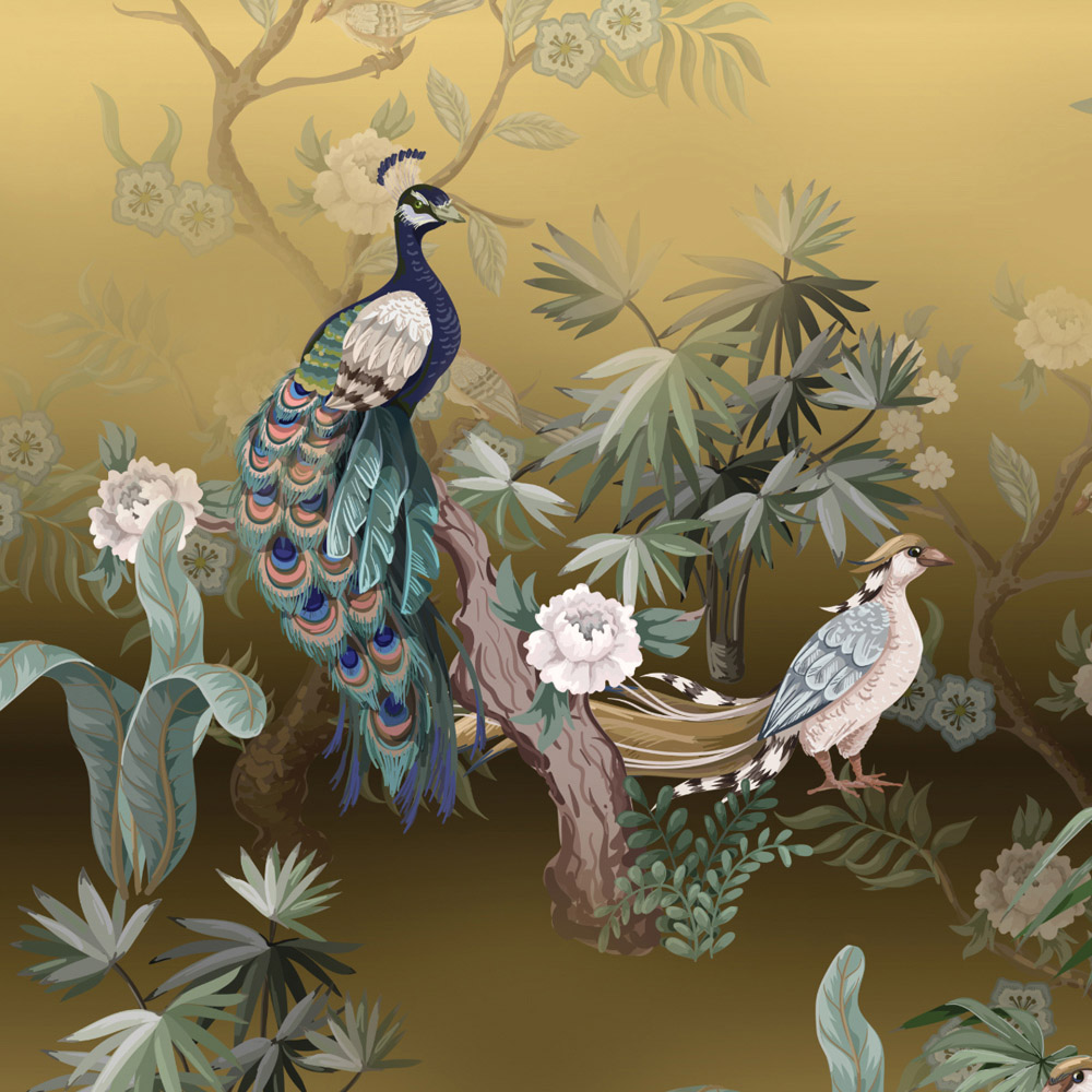 Splashbax Premium Artisan Golden Birds Di Bond Shower Panel 2400 x 800mm Image 2