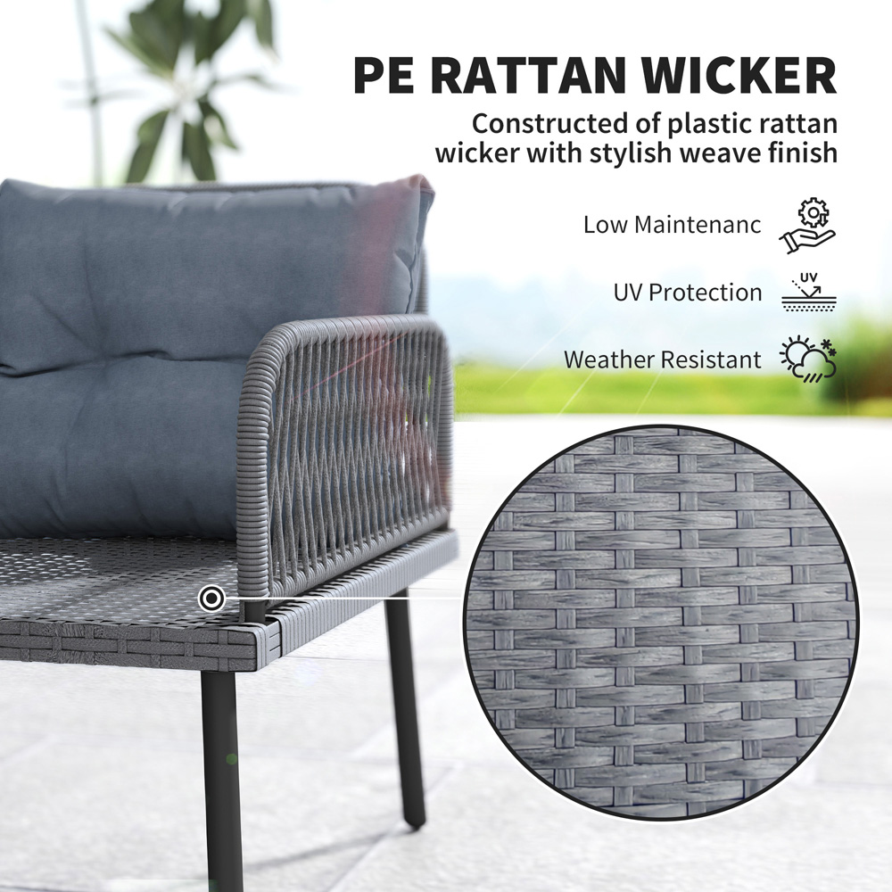 Outsunny 9 Seater Charcoal Grey Sectional Outdoor Furniture Set Image 5