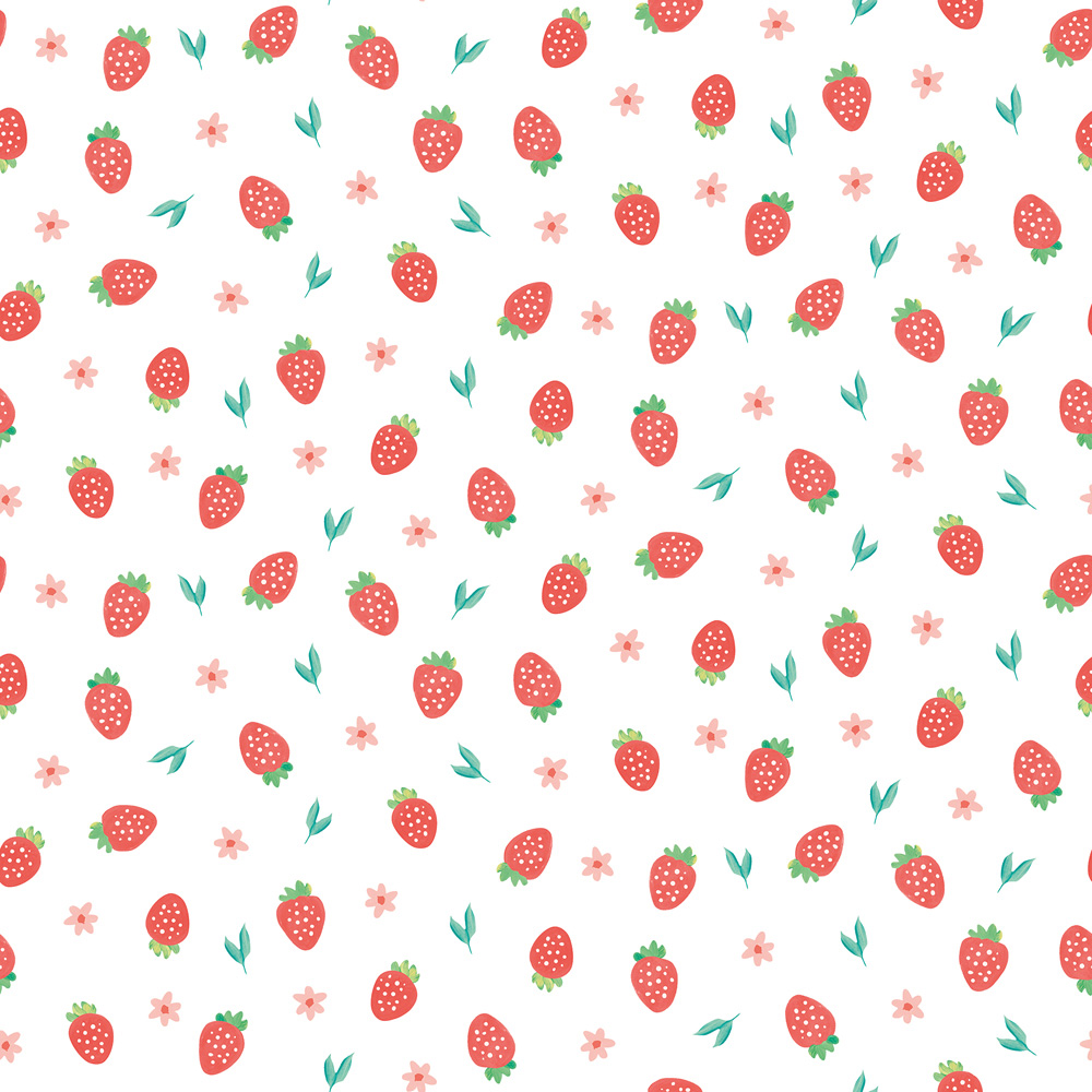 Hoopla Walls Peekaboo Strawberry Sprinkles Scarlet Wallpaper Image 1