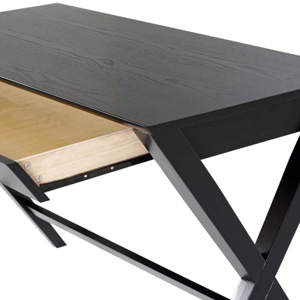 Florence Writex Single Drawer Office Desk Black Image 5