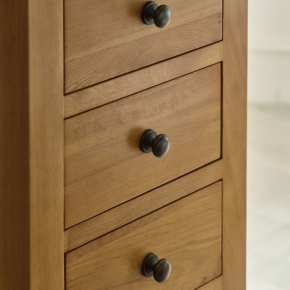 Julian Bowen Marlborough 7 Drawer White Oak Narrow Chest of Drawers Image 5