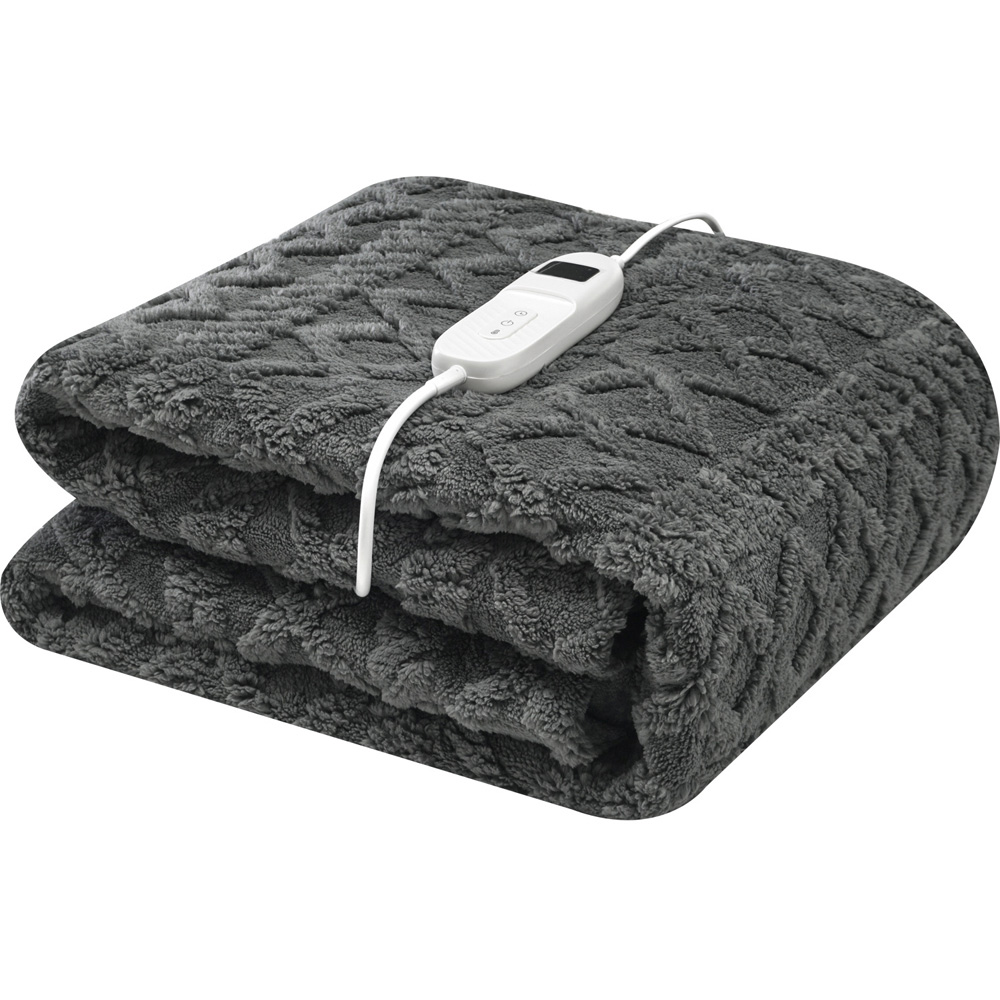 Cable Knit Electric Heated Throw Grey Image 5