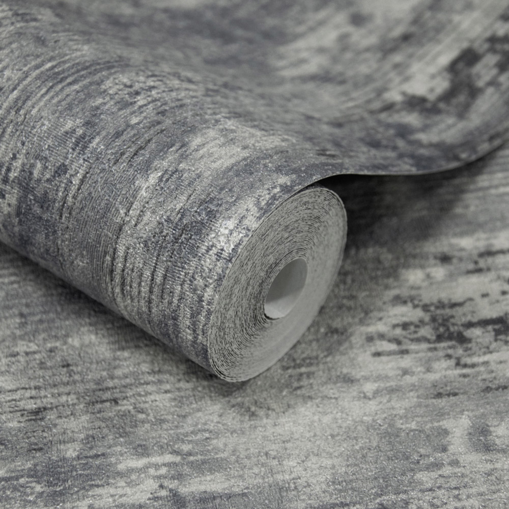 Grandeco Vincenzo Luxury Distressed Italian Plaster Grey Wallpaper Image 2