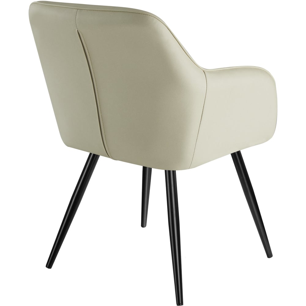 tectake Marilyn Set of 6 Cream Chair with Black Steel Legs Image 4