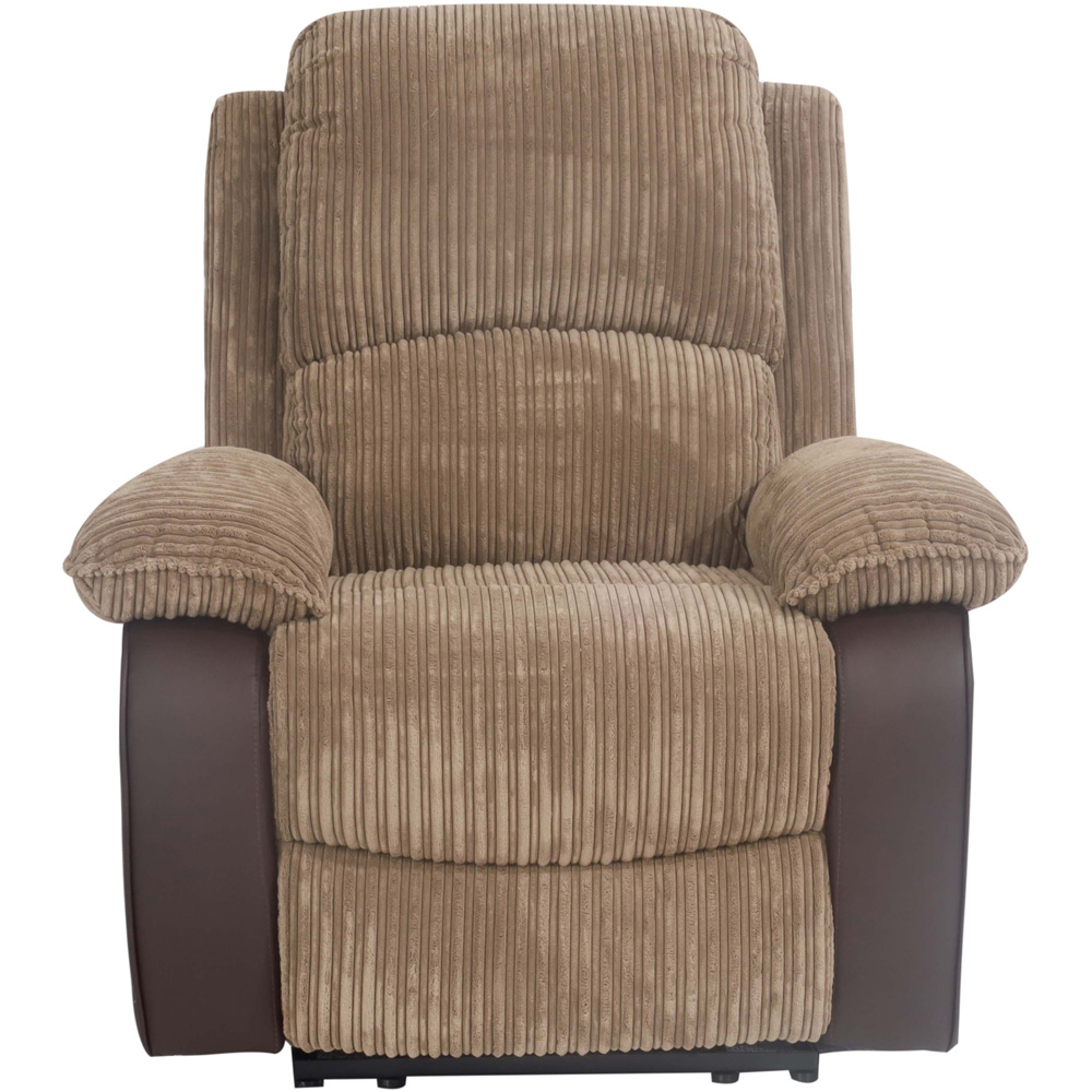Comfy Living Brown Cord Fabric Electric Recliner Chair Image 3