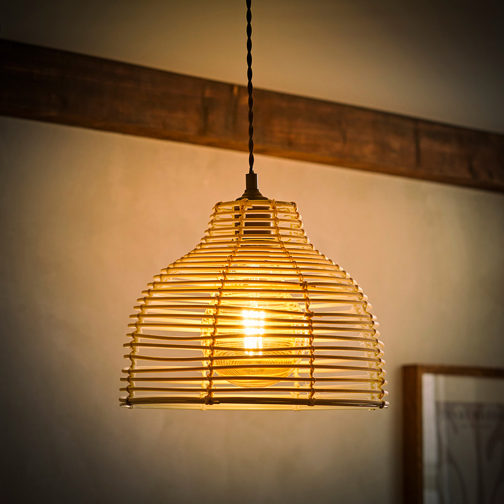 ValueLights Lobster Pot Cream Weave Basket Ceiling Lamp Shade Image 6