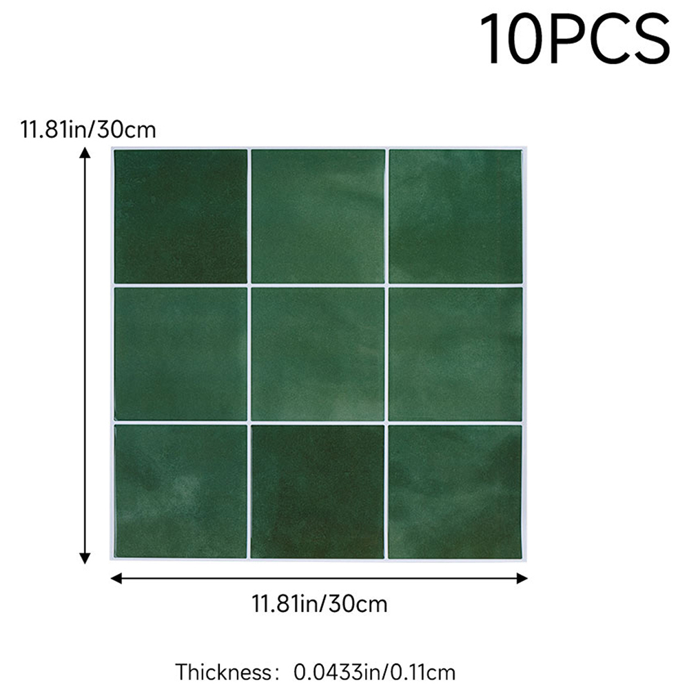 Living and Home 9 Grid Green Peel and Stick Wall Tile Sticker 10 Pack Image 9
