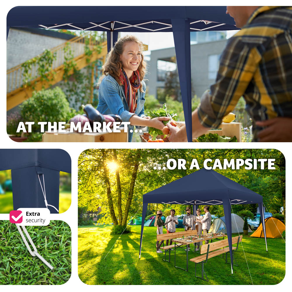 tectake Linosa 3 x 3m Blue Water and UV Resistant Gazebo Image 8