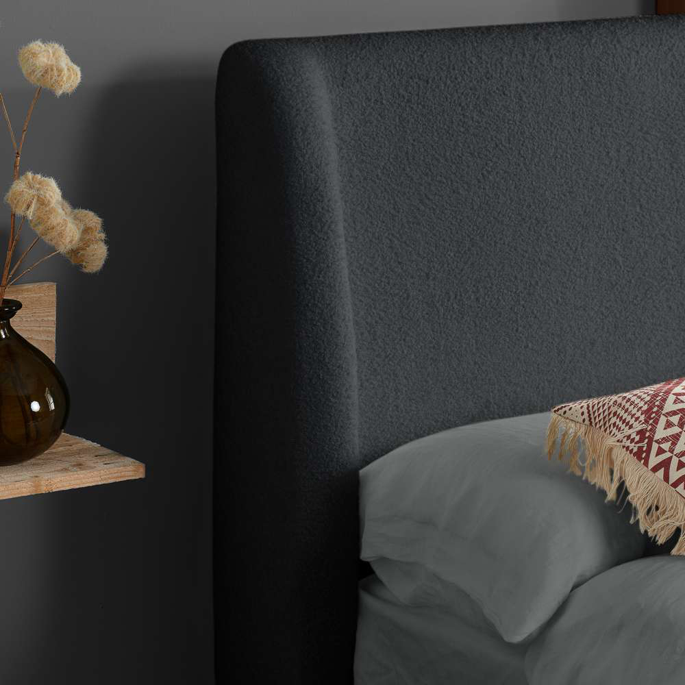 Birlea Halfden King Size Ottoman Bed with Boucle Winged Headboard Image 7