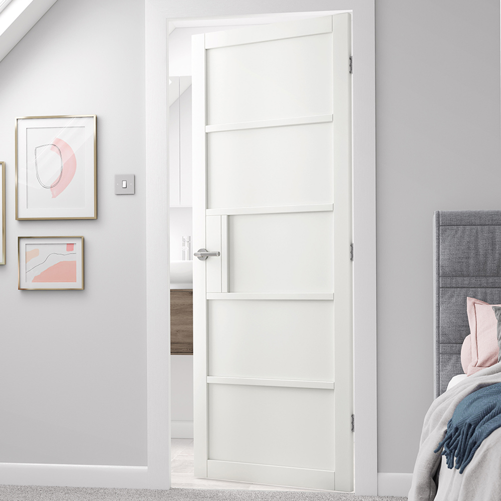 JB Kind Metro Urban Industrial White Ladder Style Internal Door 1981 x 762mm Image 2