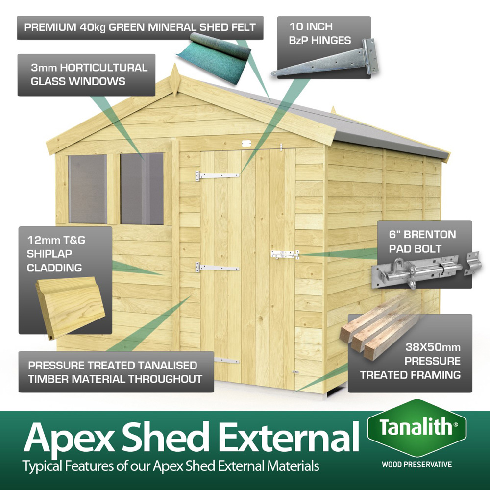 DIY Sheds 6 x 15ft Tongue and Groove Timber Apex Security Shed Image 8