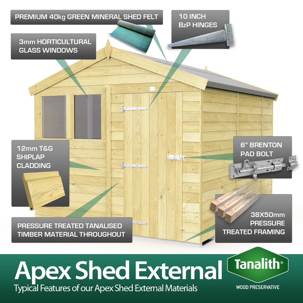 DIY Sheds 4 x 14ft Tongue and Groove Timber Apex Security Shed Image 8