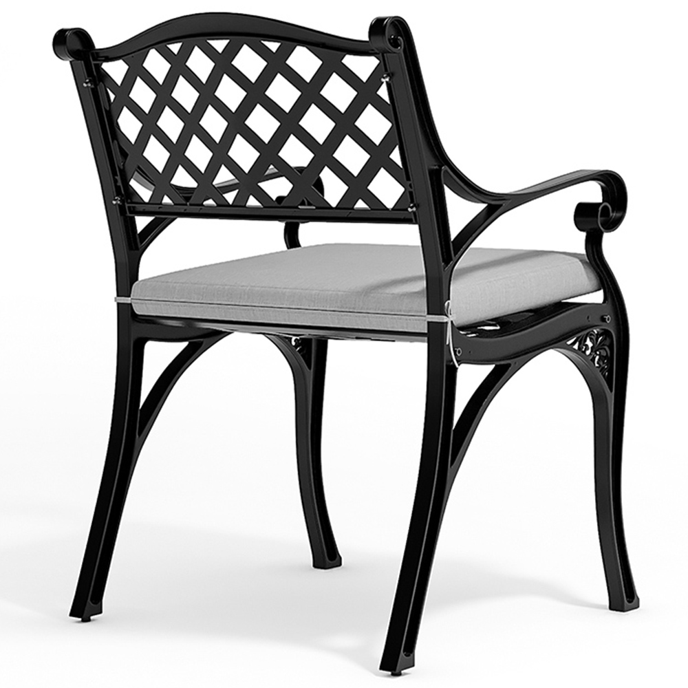 Living and Home Set of 2 Black Aluminium Garden Chairs Image 5