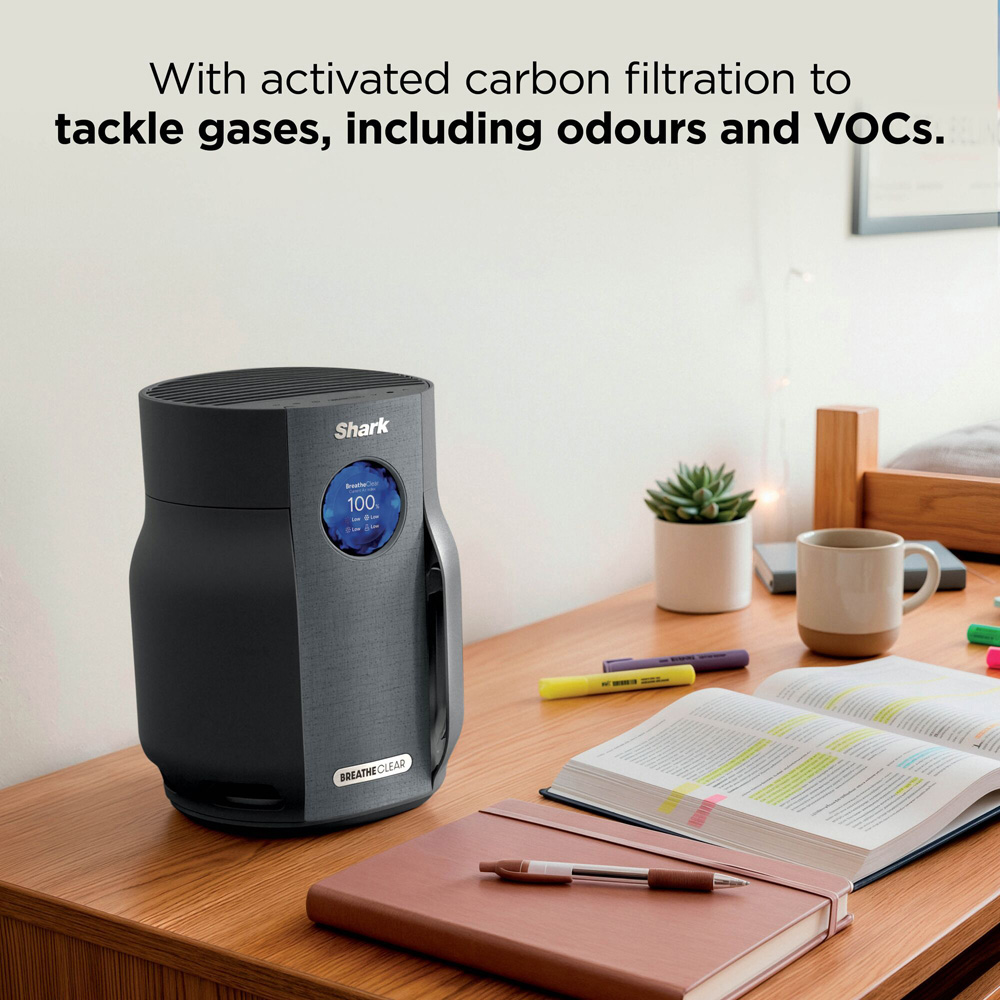 Shark BreatheClear HP062UKBK Charcoal Compact Air Purifier with NeverChange6 20W Image 4