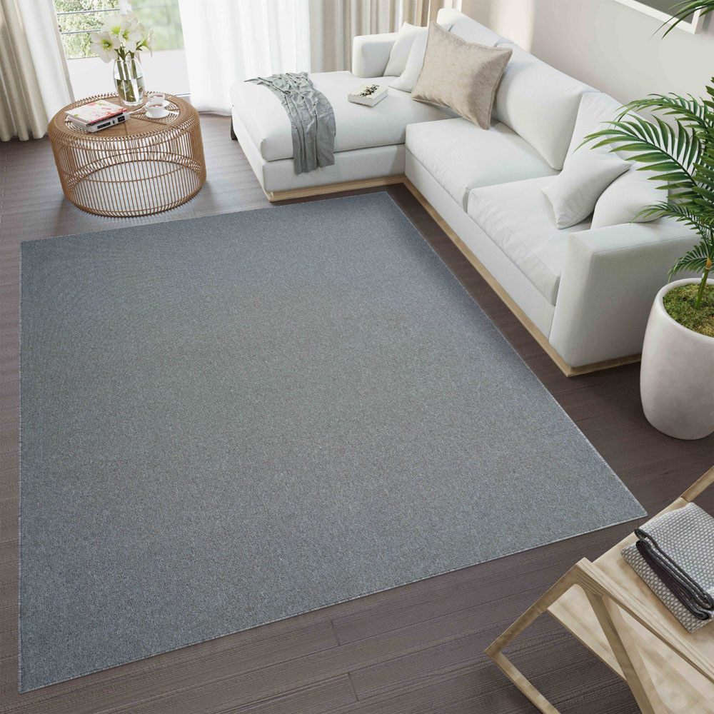 Desire Rugs Simple Silver Low Pile Felt Backing Tufted Rug 220 x 60cm Image 5