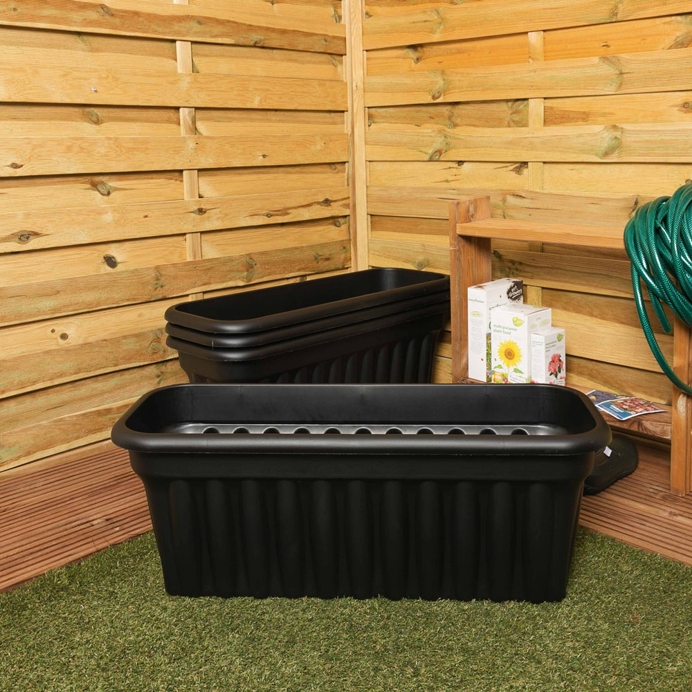 Wham Vista Slate Rectangular Planter 80cm 2 Pack Image 2