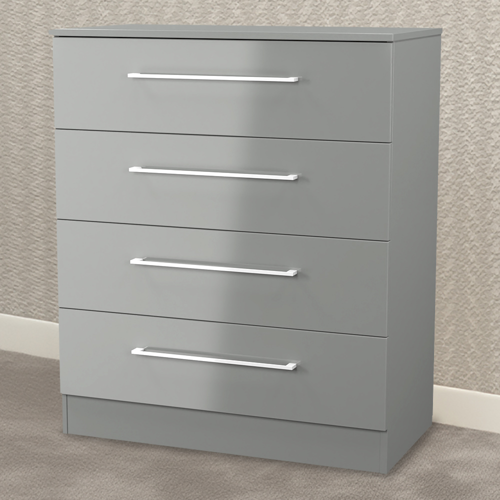 Crowndale Worcester 4 Drawer Uniform Grey and Dusk Grey Chest Ready Assembled Image 1
