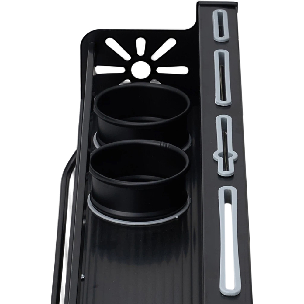 Living and Home Black Aluminium Kitchen Storage Rack with Knife Holder 49.2cm Image 5